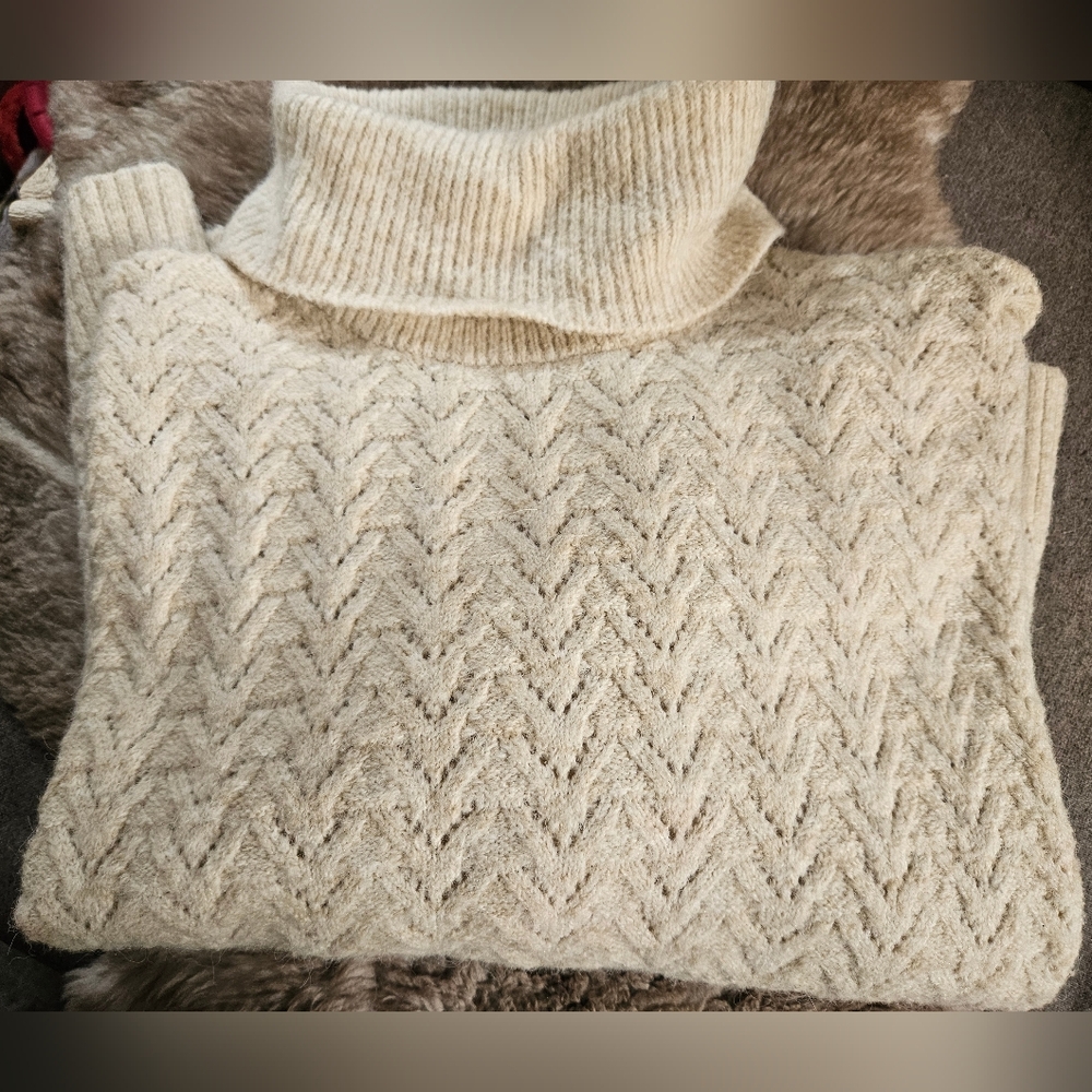 Old Navy Cream Cowl Neck Sweater
